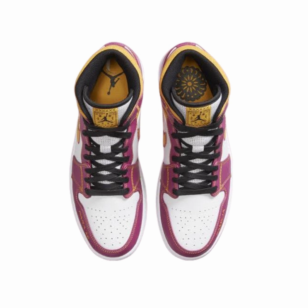 Air Jordan 1 GS Mid Day of the Dead Dia De Los Muertos  DC0500-100 Retro Sneakers