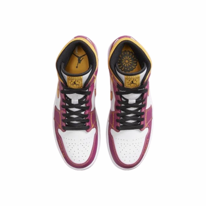 Air Jordan 1 GS Mid Day of the Dead Dia De Los Muertos  DC0500-100 Retro Sneakers