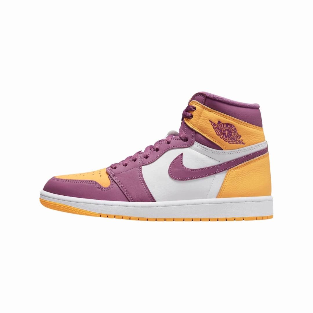 Air Jordan 1 High Brotherhood University Gold Light Bordeaux White Air Jordan basketball shoes with classic look