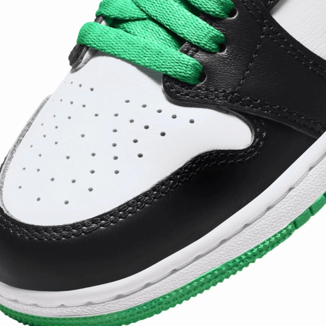 Air Jordan 1 High GS Lucky Green Black White Basketball Shoes