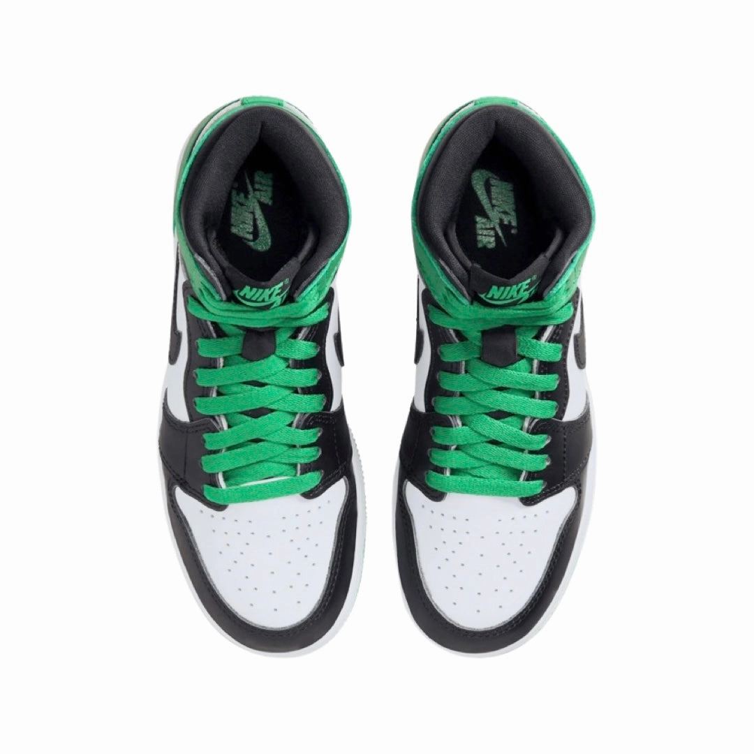 Air Jordan 1 High GS Lucky Green Black White Basketball Shoes