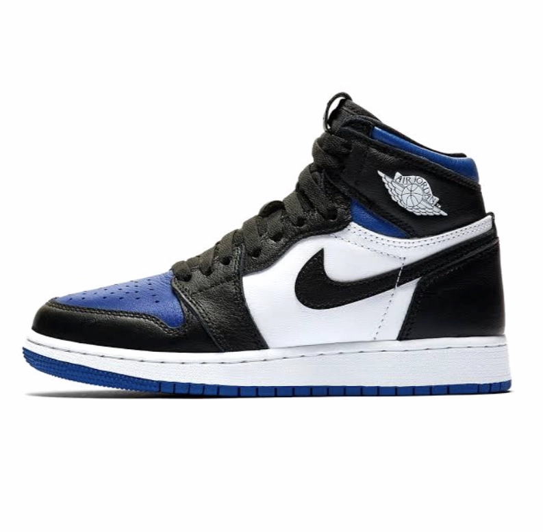 Air Jordan 1 High OG GS Royal Toe Black White Game Royal Retro Sneakers