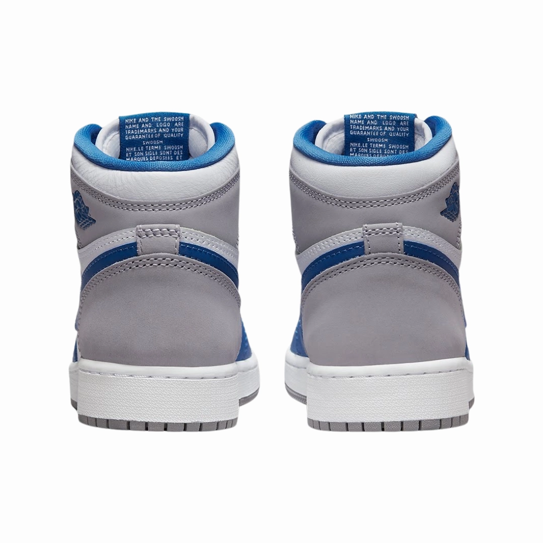Air Jordan 1 High OG Retro GS True Blue White Cement Grey Basketball Shoes