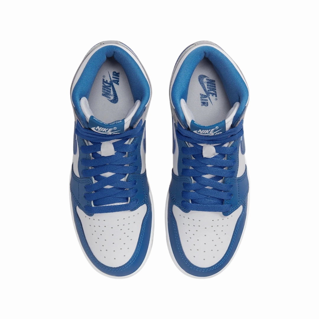 Air Jordan 1 High OG Retro GS True Blue White Cement Grey Basketball Shoes