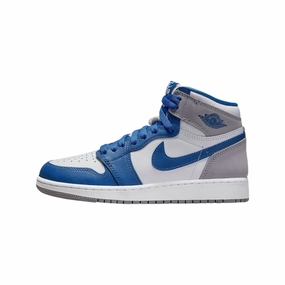 Air Jordan 1 High OG Retro GS True Blue White Cement Grey Air Jordan basketball shoes with classic look