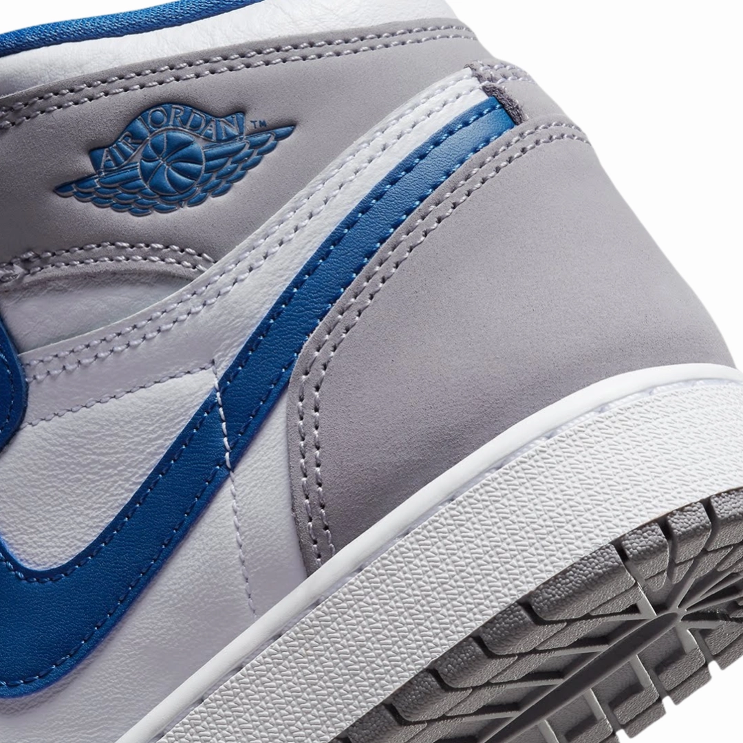 Air Jordan 1 High OG Retro GS True Blue White Cement Grey Basketball Shoes