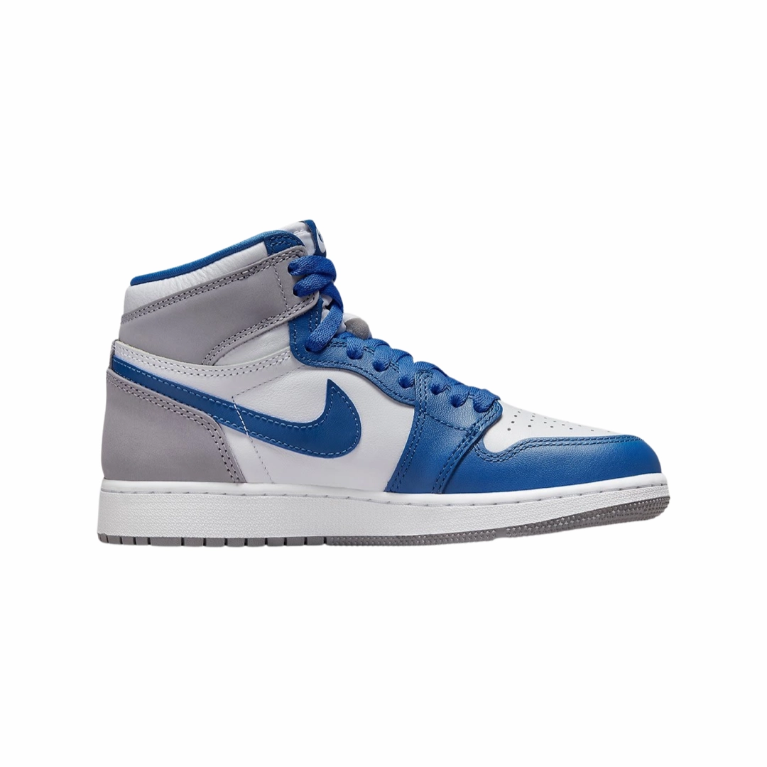 Air Jordan 1 High OG Retro GS True Blue White Cement Grey Basketball Shoes