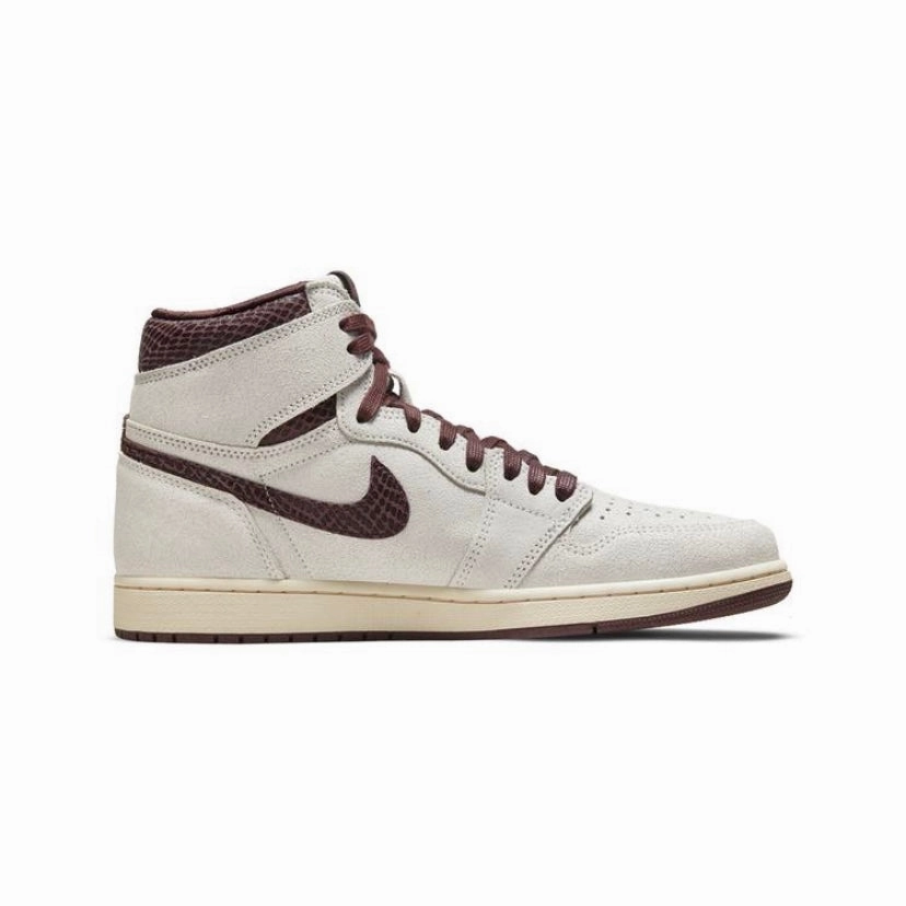 Air Jordan 1 High Retro A Ma Maniere Sail Burgundy Crush Retro Sneakers