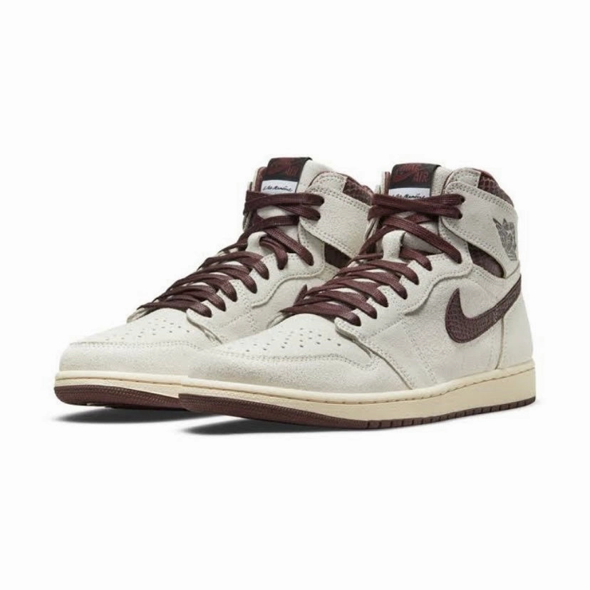 Air Jordan 1 High Retro A Ma Maniere Sail Burgundy Crush Retro Sneakers