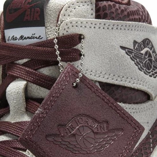 Air Jordan 1 High Retro A Ma Maniere Sail Burgundy Crush Retro Sneakers