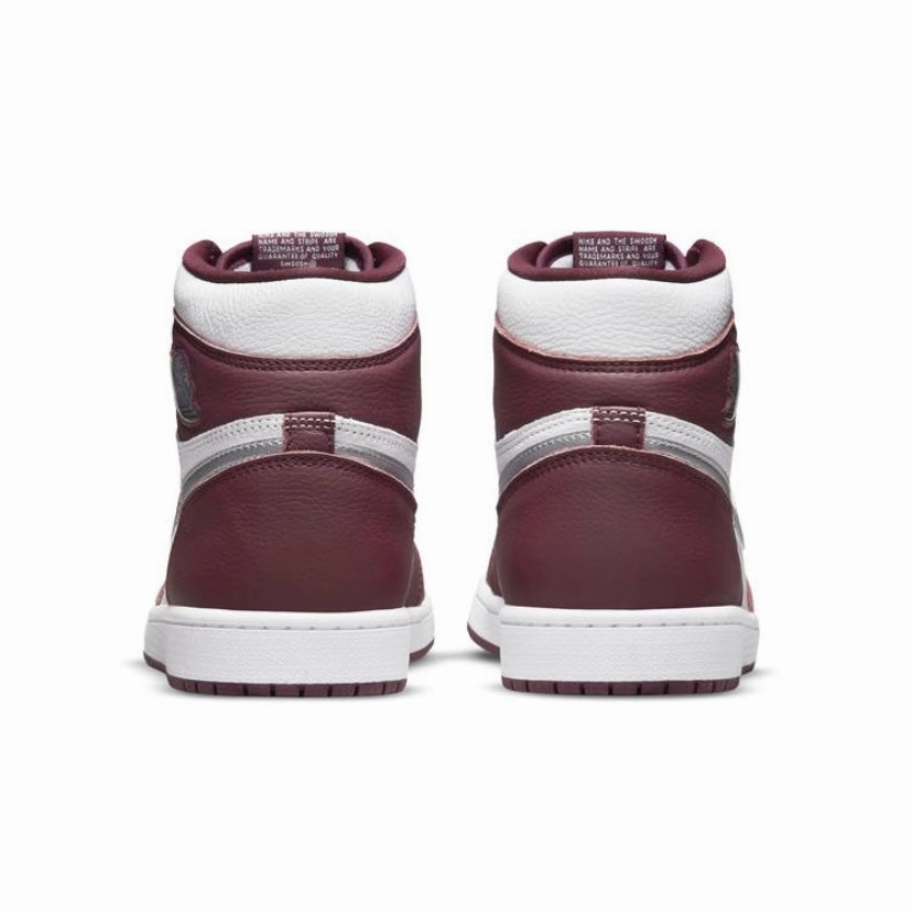 Air Jordan 1 High Retro Bordeaux Metallic Silver White Retro Sneakers