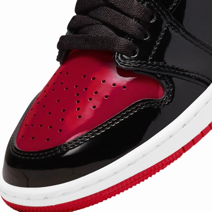 Air Jordan 1 High Retro GS Bred Patent Black Varsity Red White Retro Sneakers