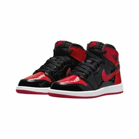 Air Jordan 1 High Retro GS Bred Patent Black Varsity Red White Air Jordan retro sneakers for street style