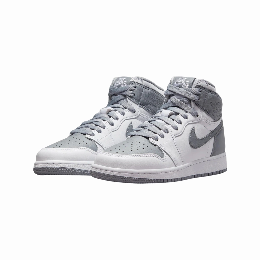 Air Jordan 1 High Retro GS White Stealth Grey Basketball Shoes
