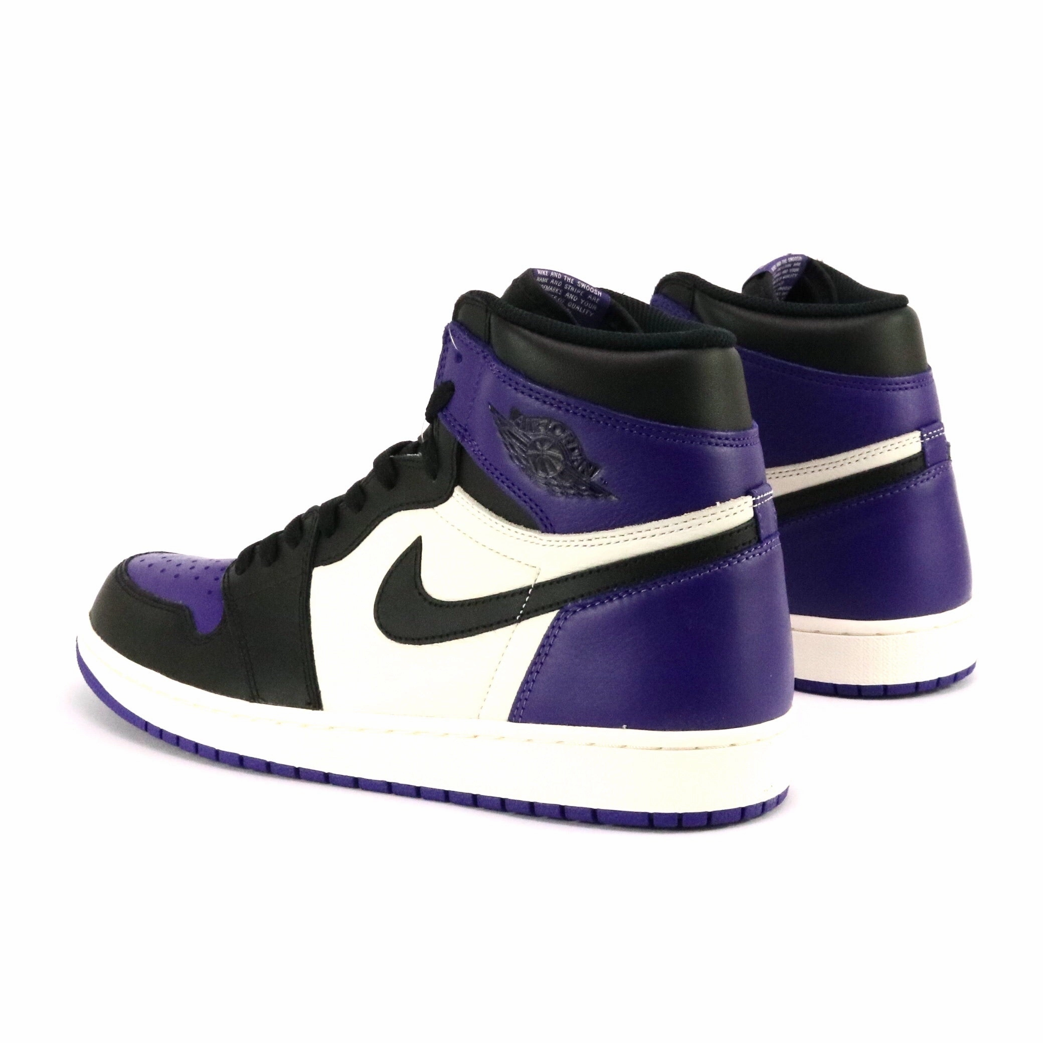 Air Jordan 1 High Retro OG Court Purple Toe Black Sail White 2018 Retro Sneakers