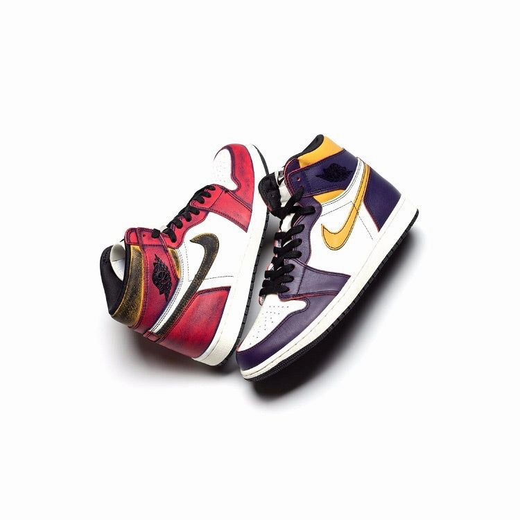 Air Jordan 1 High Retro OG Defiant SB LA to Chicago Court Purple Retro Sneakers