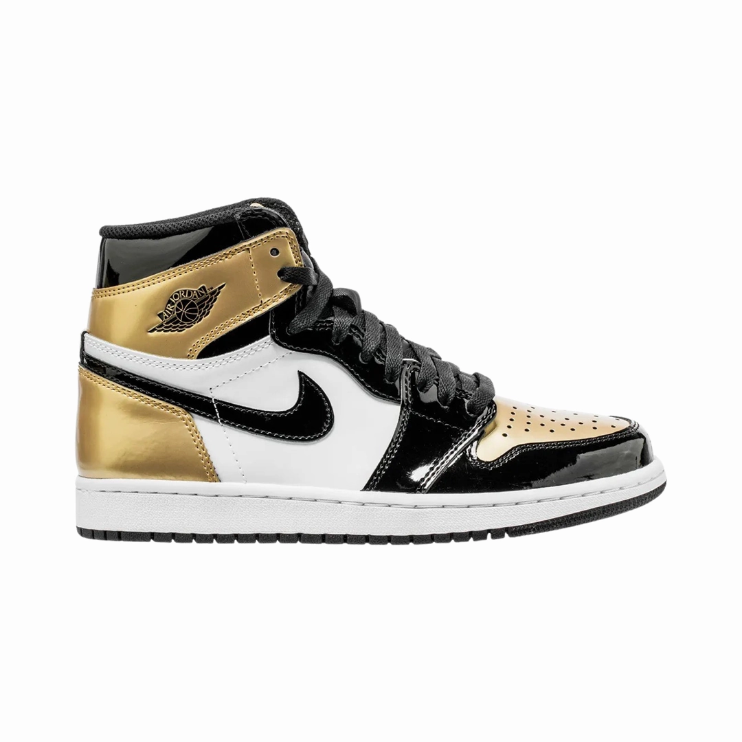 Air Jordan 1 High Retro OG NRG Gold Toe Black Metallic Gold Summit White Retro Sneakers