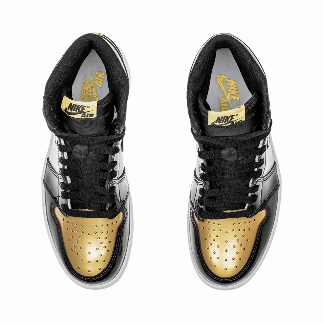 Air Jordan 1 High Retro OG NRG Gold Toe Black Metallic Gold Summit White Retro Sneakers