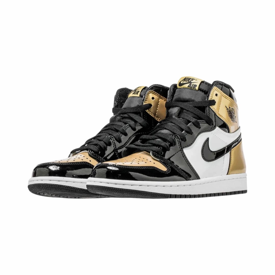 Air Jordan 1 High Retro OG NRG Gold Toe Black Metallic Gold Summit White Retro Sneakers
