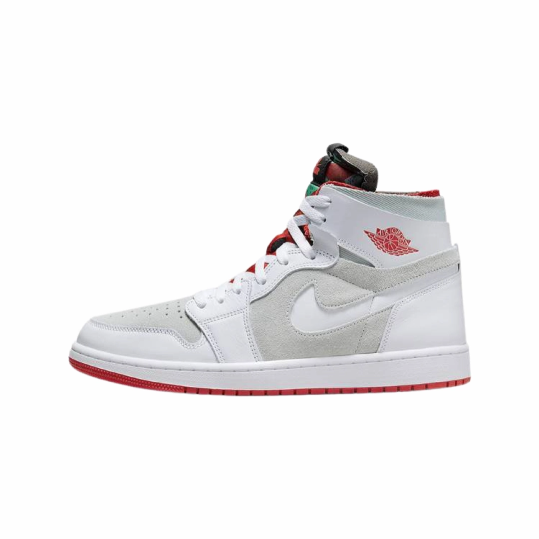 Air Jordan 1 High Zoom Air CMFT Hare White Light Silver Dark Concord True Red Air Jordan basketball shoes with classic look