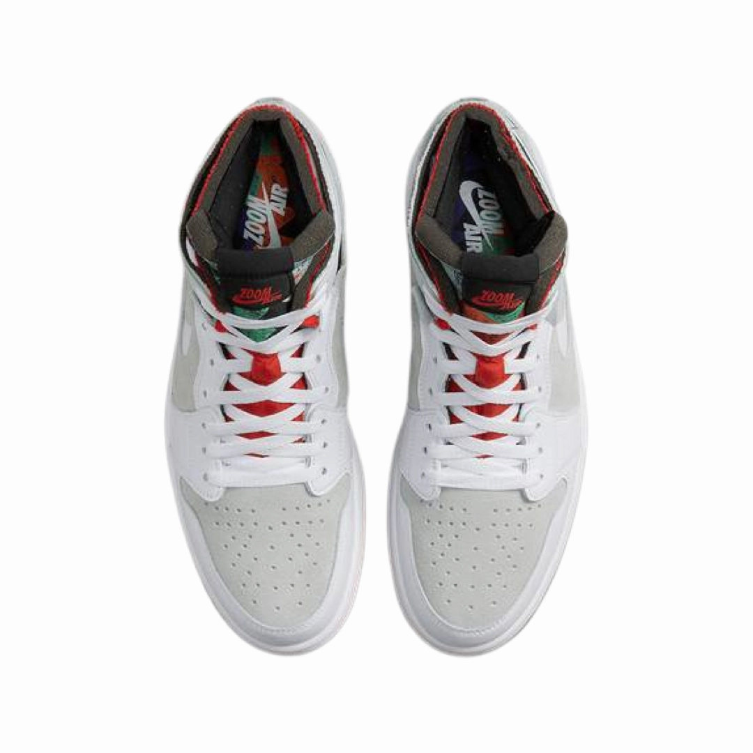 Air Jordan 1 High Zoom Air CMFT Hare White Light Silver Dark Concord True Red Basketball Shoes