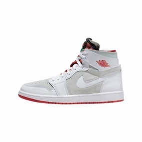 Air Jordan 1 High Zoom Air CMFT Hare White Light Silver Dark Concord True Red Air Jordan basketball shoes with classic look