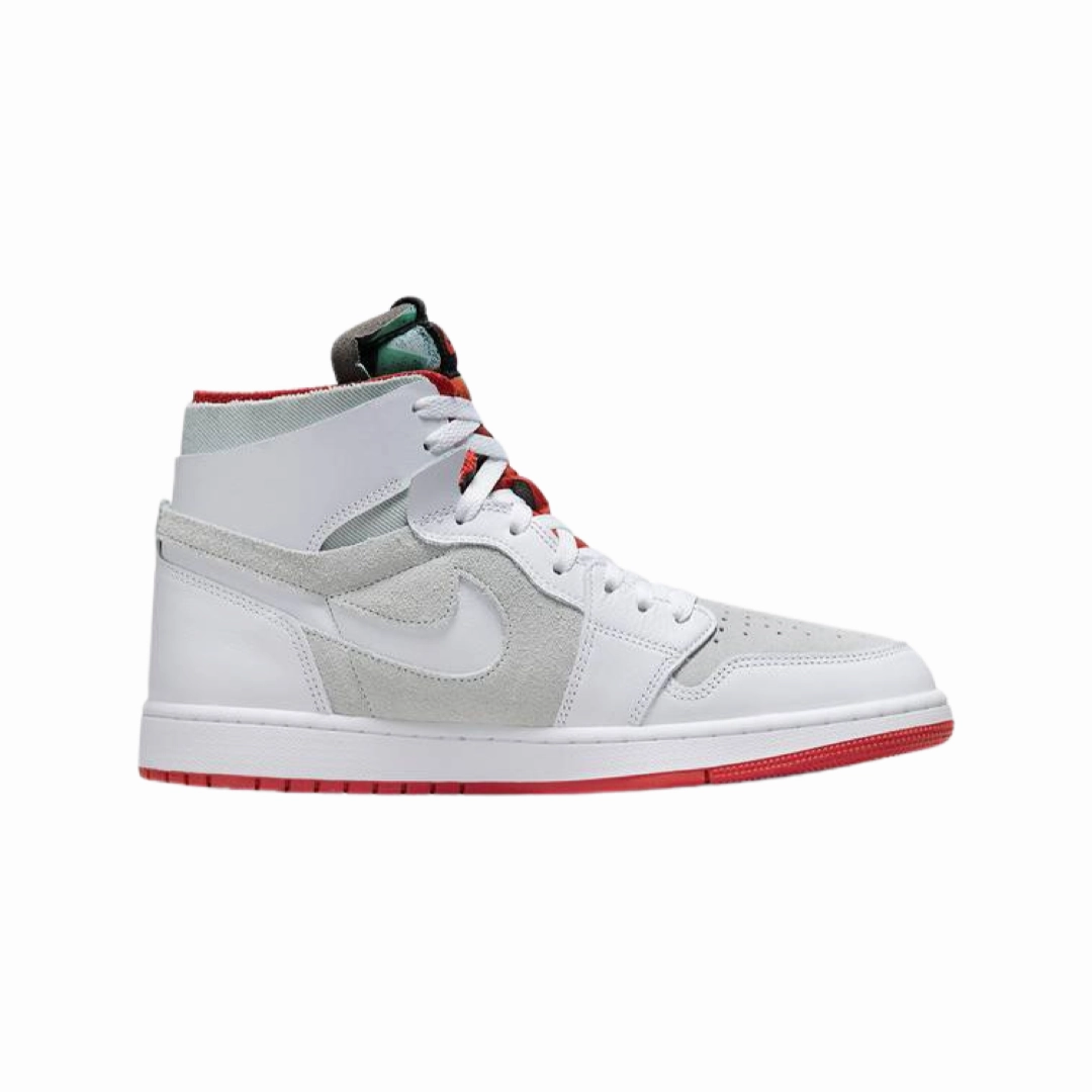 Air Jordan 1 High Zoom Air CMFT Hare White Light Silver Dark Concord True Red Basketball Shoes