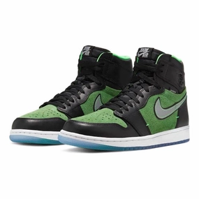 Air Jordan 1 High Zoom Air Rage Green Black Black Tomatillo Air Jordan retro sneakers for street style