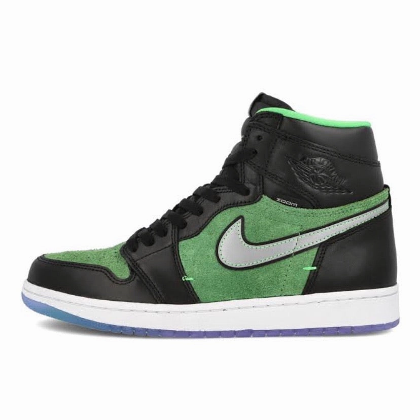Air Jordan 1 High Zoom Air Rage Green Black Black Tomatillo Retro Sneakers