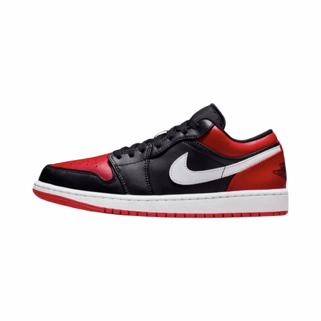 Air Jordan 1 Low Alternate Bred Toe Black Gym Red White Air Jordan basketball shoes with classic look