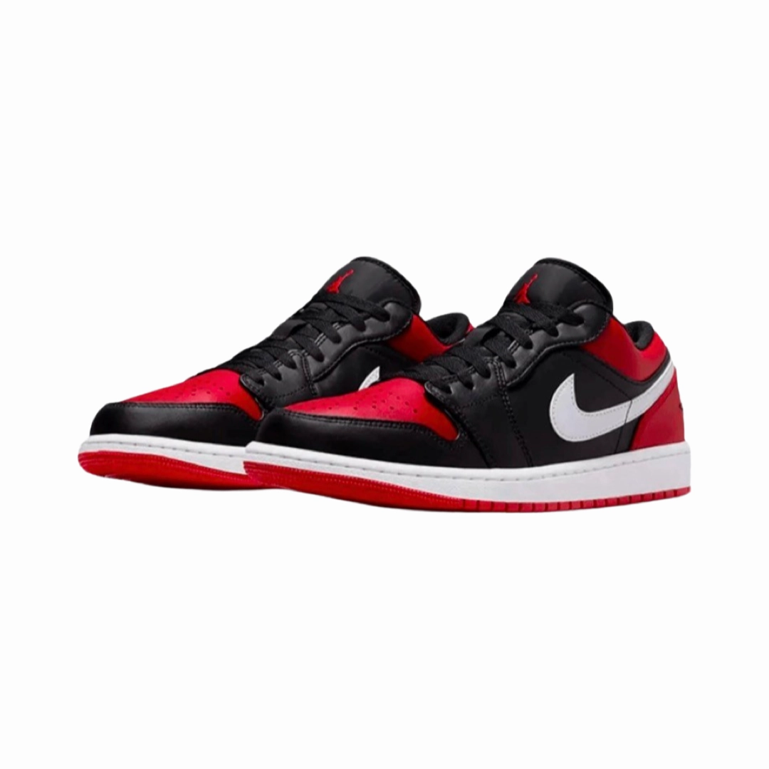 Air Jordan 1 Low Alternate Bred Toe Black Gym Red White Basketball Shoes