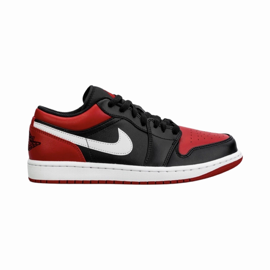 Air Jordan 1 Low Alternate Bred Toe Black Gym Red White Basketball Shoes