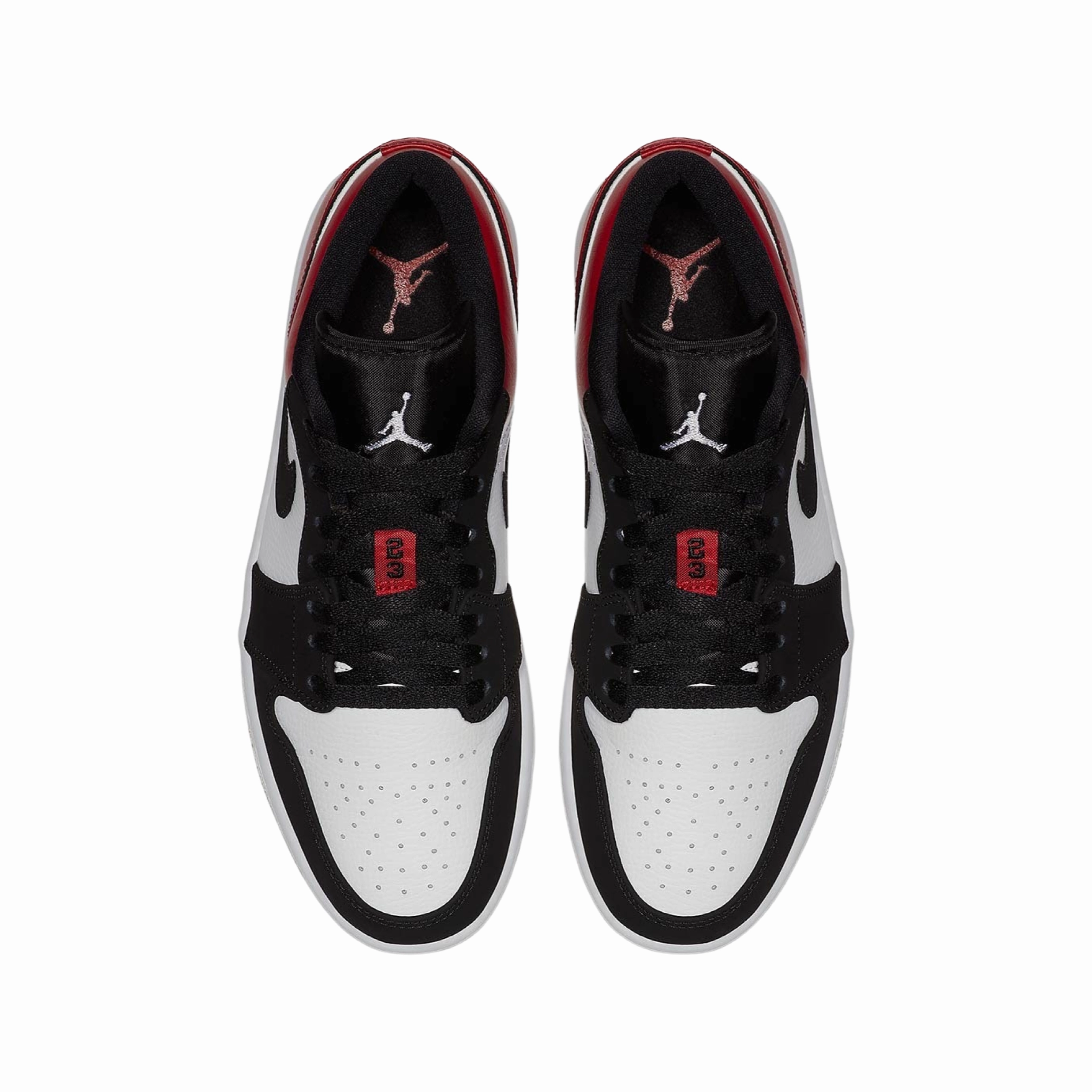Air Jordan 1 Low Black Toe White Black Gym Red White Basketball Shoes