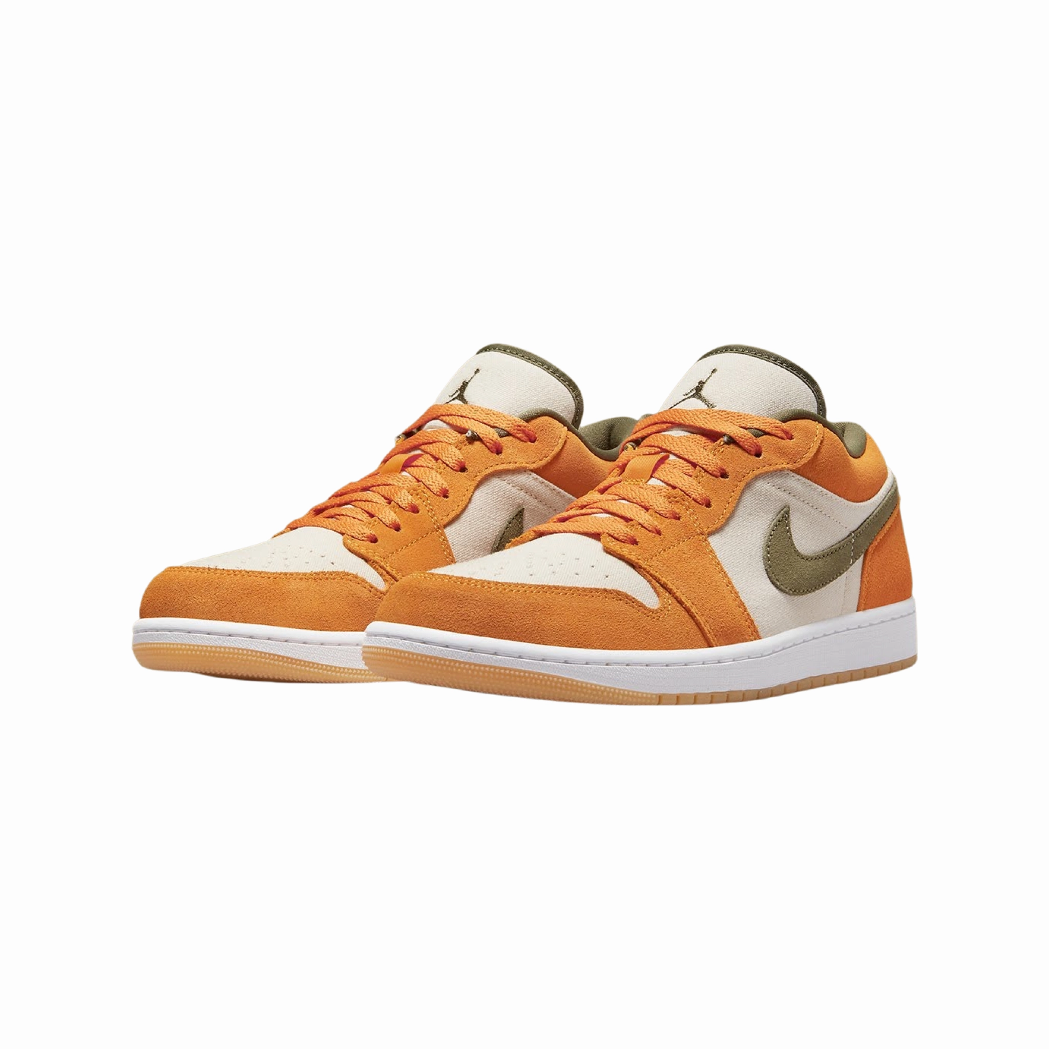 Air Jordan 1 Low Ceramic Light Curry Medium Olive White Basketball Shoes