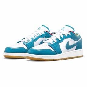 Air Jordan 1 Low GS Cyber Teal White Air Jordan basketball shoes with classic look