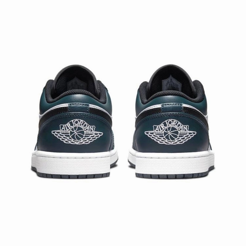 Air Jordan 1 Low GS Dark Teal Armory Blue White Basketball Shoes