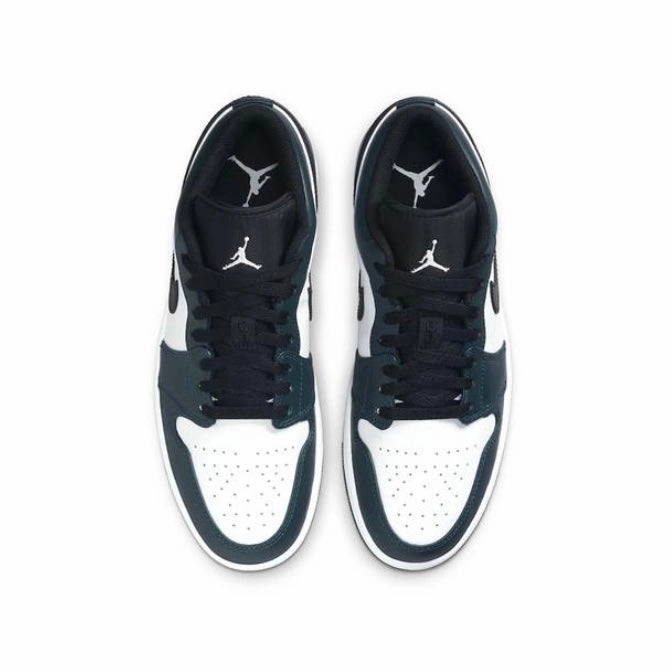 Air Jordan 1 Low GS Dark Teal Armory Blue White Basketball Shoes