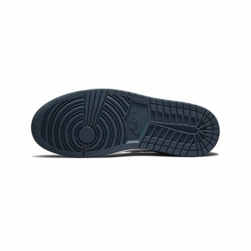 Air Jordan 1 Low GS Dark Teal Armory Blue White Basketball Shoes