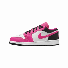 Air Jordan 1 Low GS Fierce Pink Black White Air Jordan basketball shoes with classic look