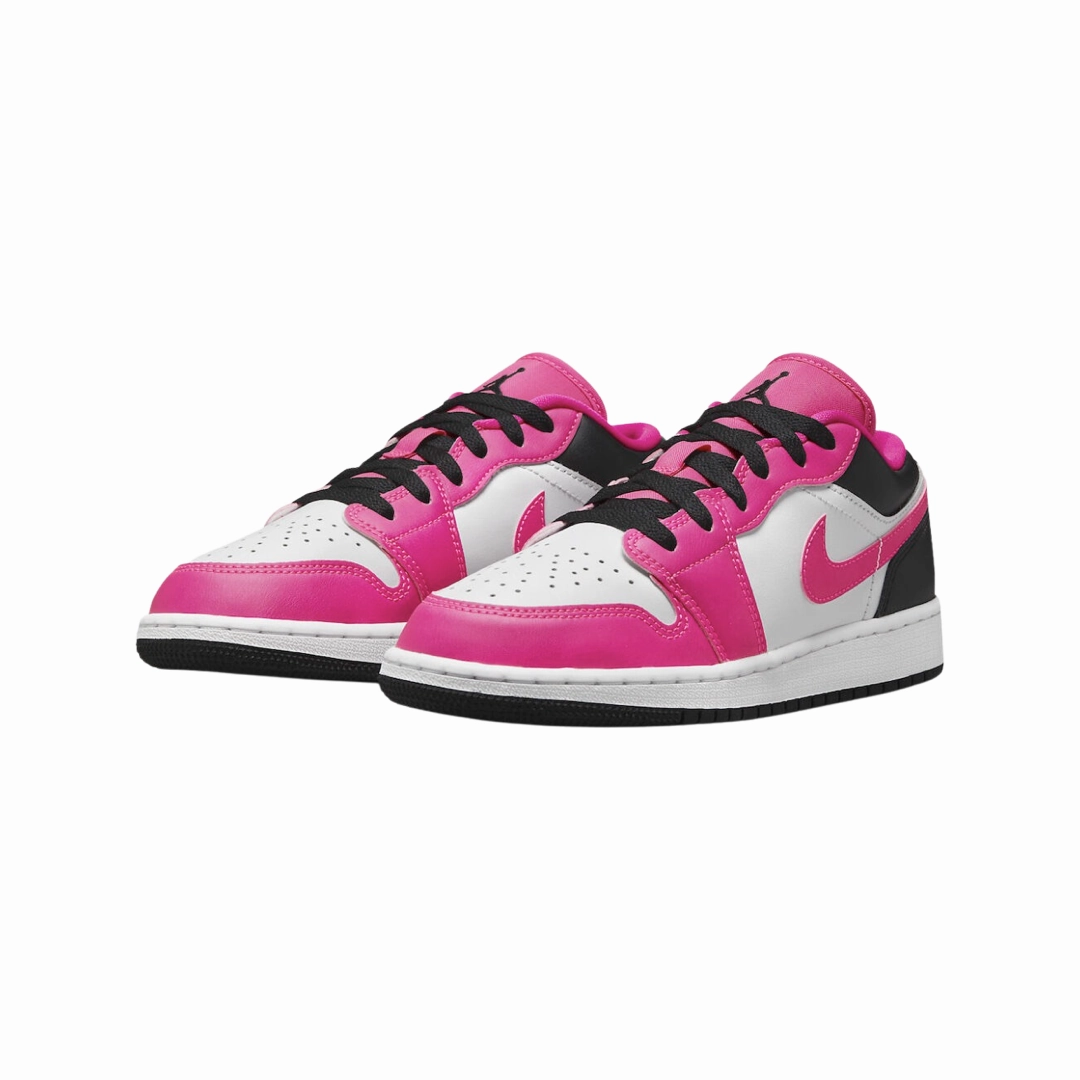 Air Jordan 1 Low GS Fierce Pink Black White Basketball Shoes