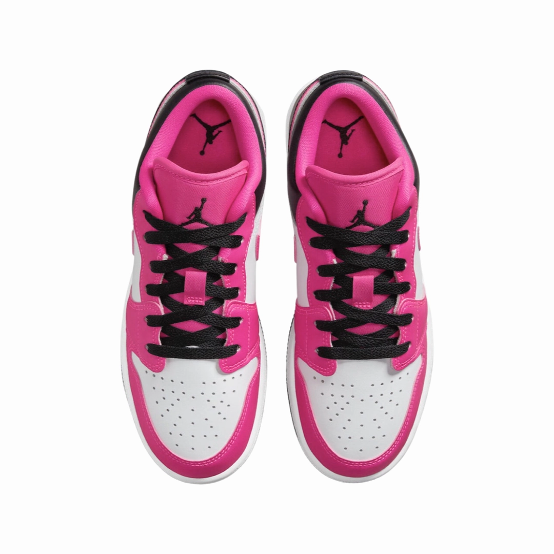 Air Jordan 1 Low GS Fierce Pink Black White Basketball Shoes