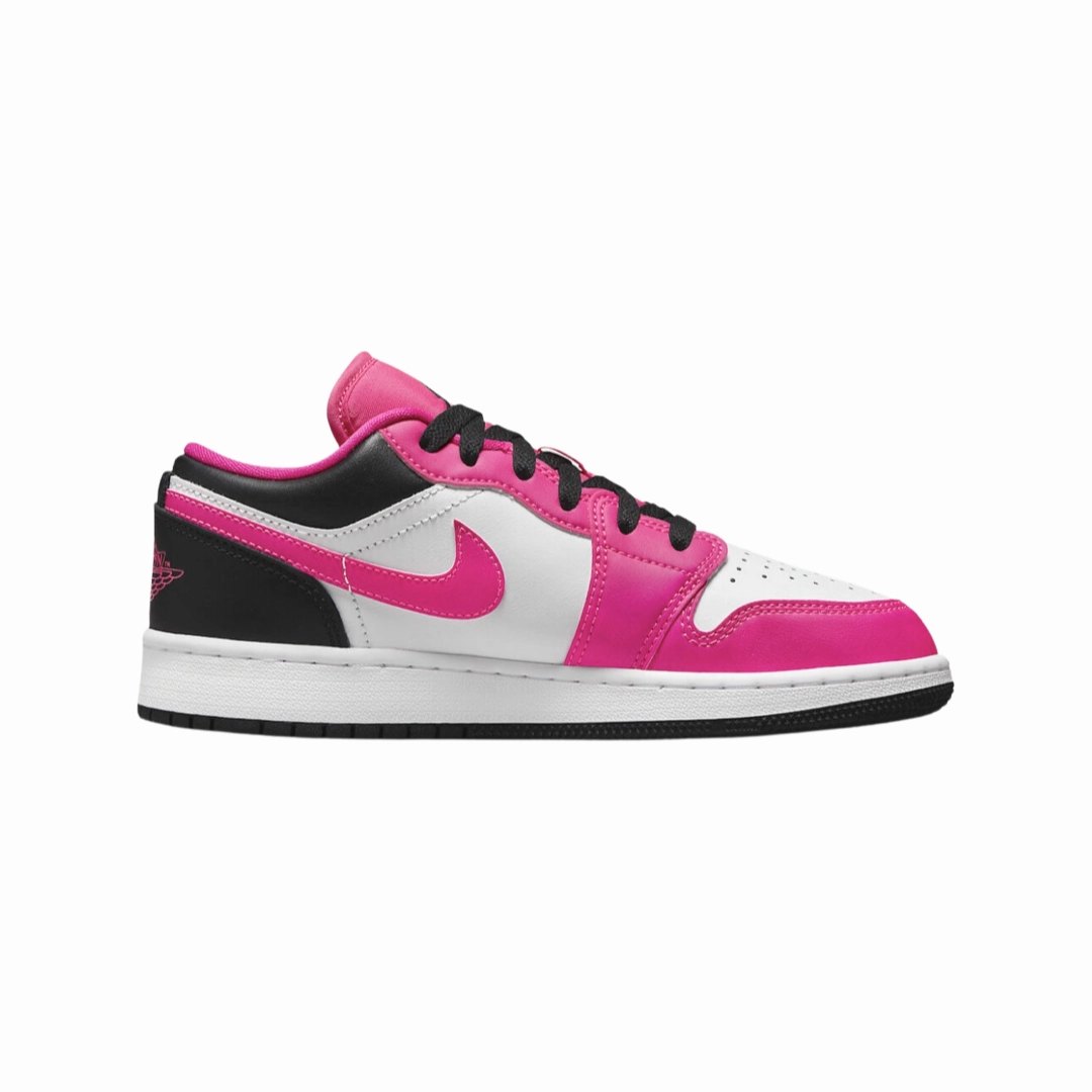 Air Jordan 1 Low GS Fierce Pink Black White Basketball Shoes