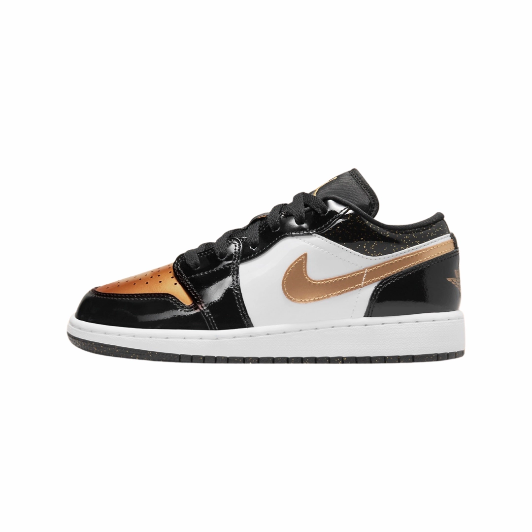 Air Jordan 1 Low GS Gold Toe Metallic Gold Black White Air Jordan basketball shoes with classic look