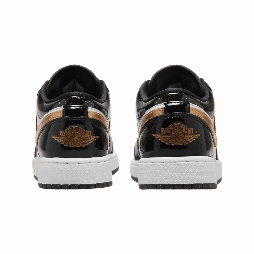 Air Jordan 1 Low GS Gold Toe Metallic Gold Black White Basketball Shoes