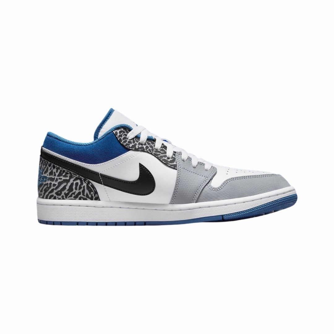Air Jordan 1 Low GS SE White Dark Marina Blue Basketball Shoes