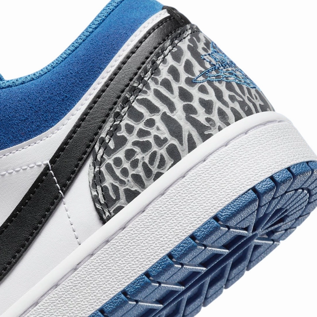 Air Jordan 1 Low GS SE White Dark Marina Blue Basketball Shoes