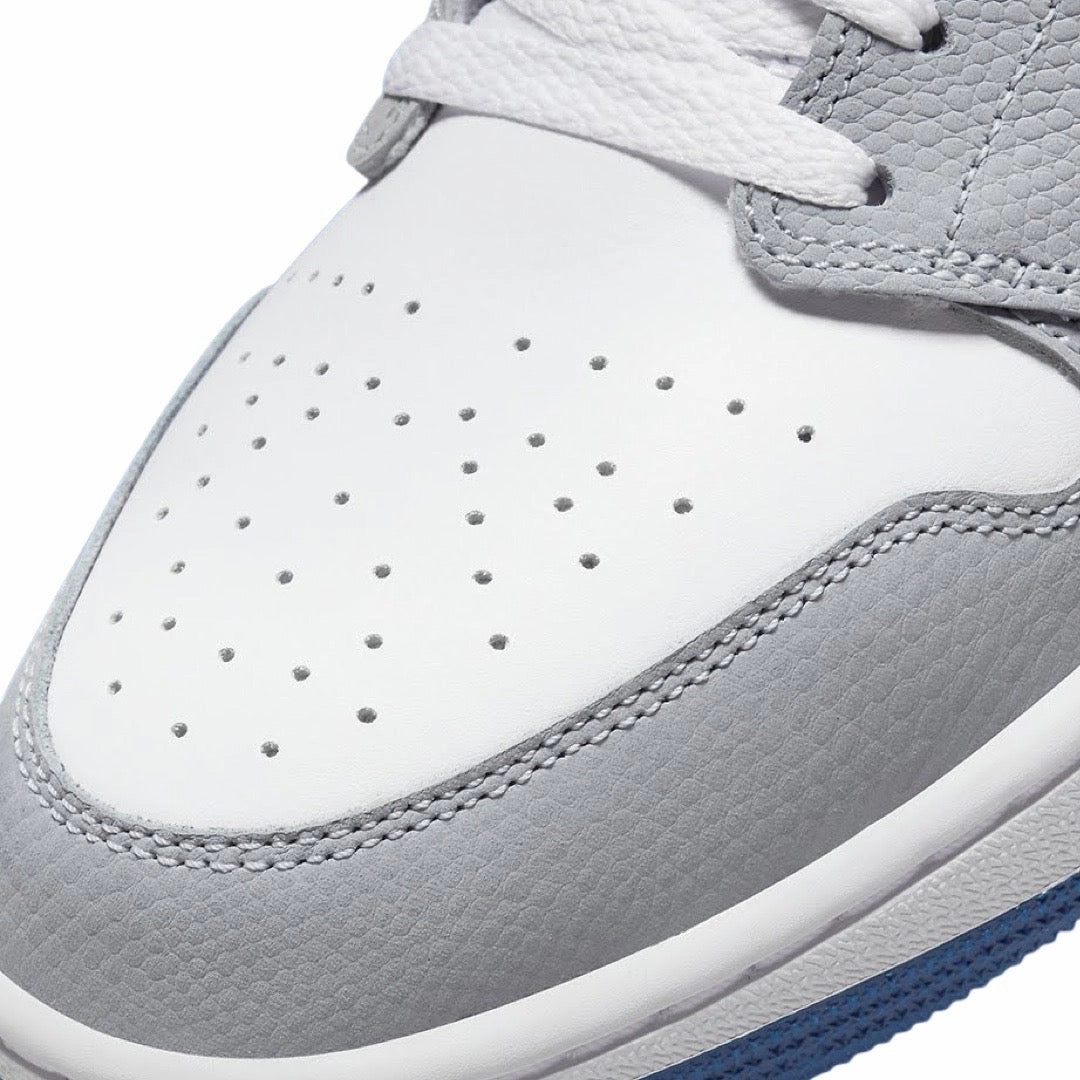 Air Jordan 1 Low GS SE White Dark Marina Blue Basketball Shoes