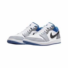 Air Jordan 1 Low GS SE White Dark Marina Blue Air Jordan basketball shoes with classic look