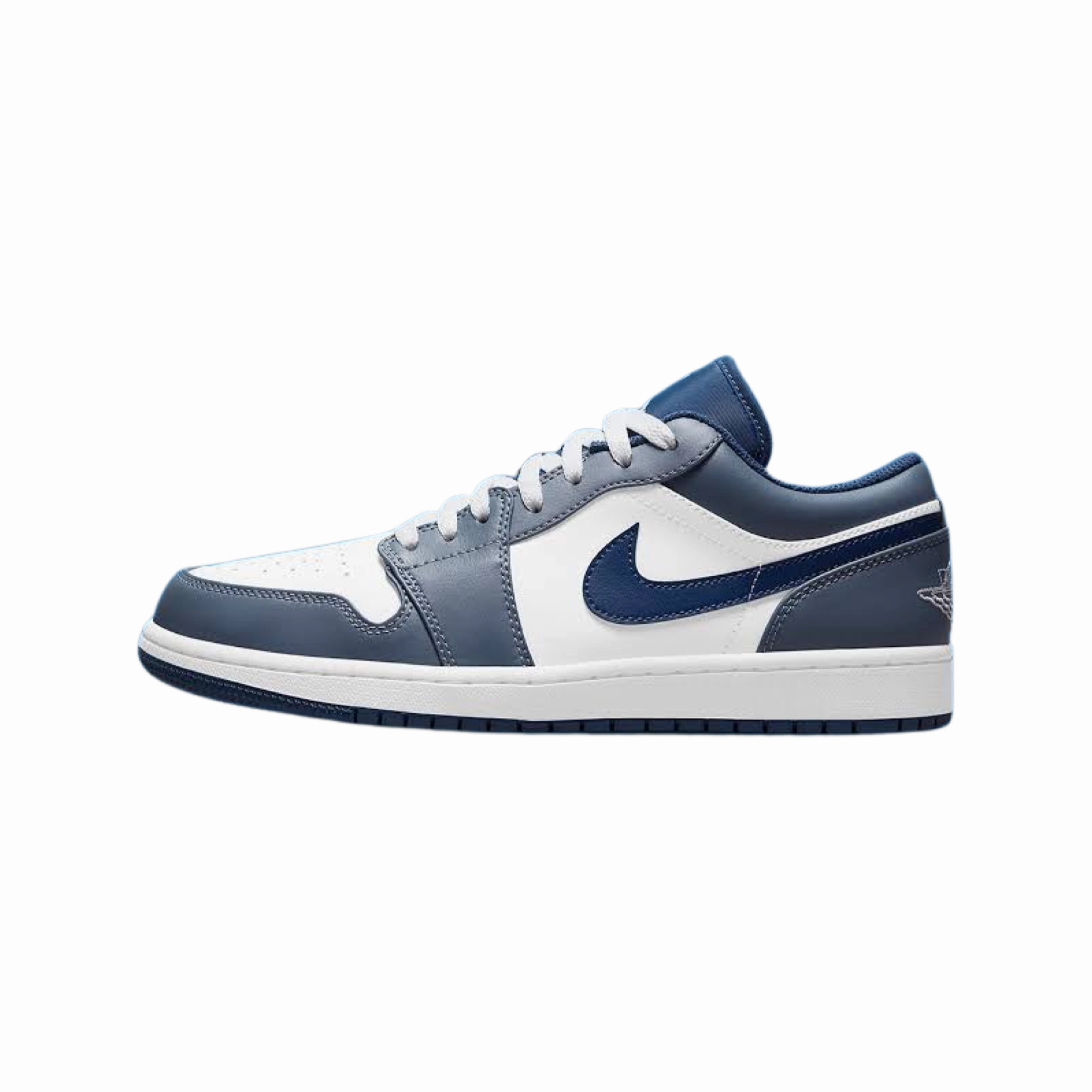 Air Jordan 1 Low GS Slate Blue Navy White Basketball Shoes