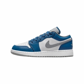 Air Jordan 1 Low GS True Blue Cement Grey White Air Jordan basketball shoes with classic look